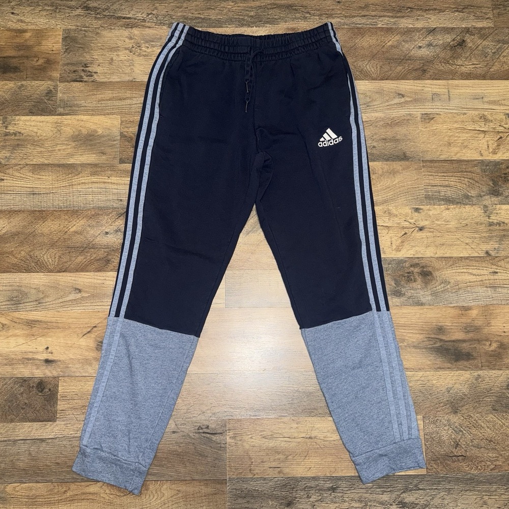 Adidas Joggers Mens S Navy Blue Colorblock 3-Stripe‎ Sweatpants